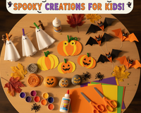 Halloween crafts for older kids including sewing projects and painted spider webs
