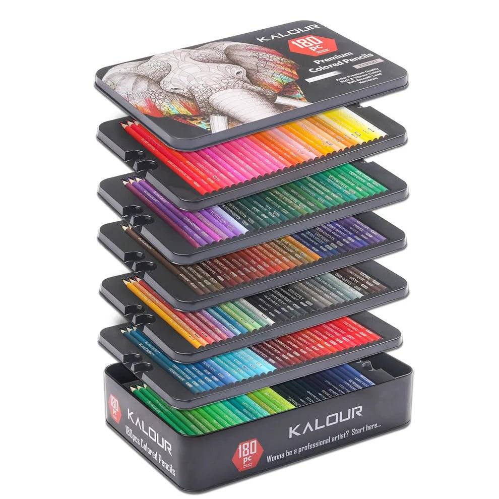 180 - Color Art Pencil Set in Metal Tin Box - DiyCraftsProject