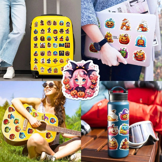 300 Cartoon Pumpkin Witch & Ghost Graffiti Stickers – Fun Halloween Holiday Decorations - DiyCraftsProject