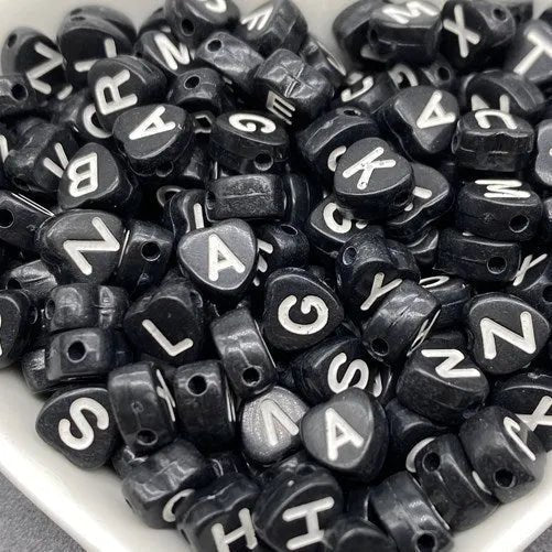 Acrylic Heart - shaped English Letter Beads - DiyCraftsProject