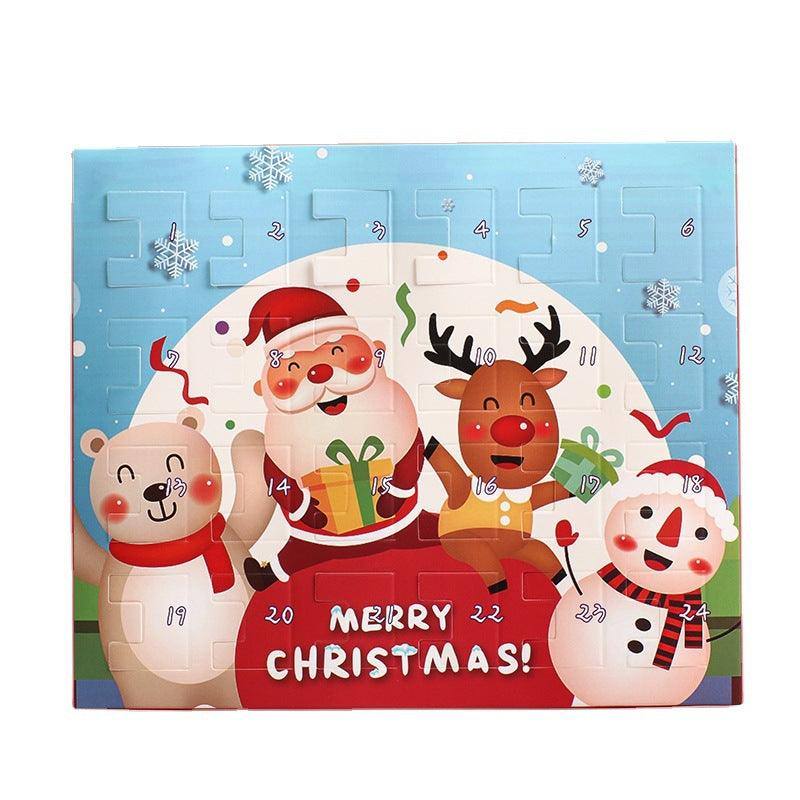 a christmas card with santa claus and reindeers