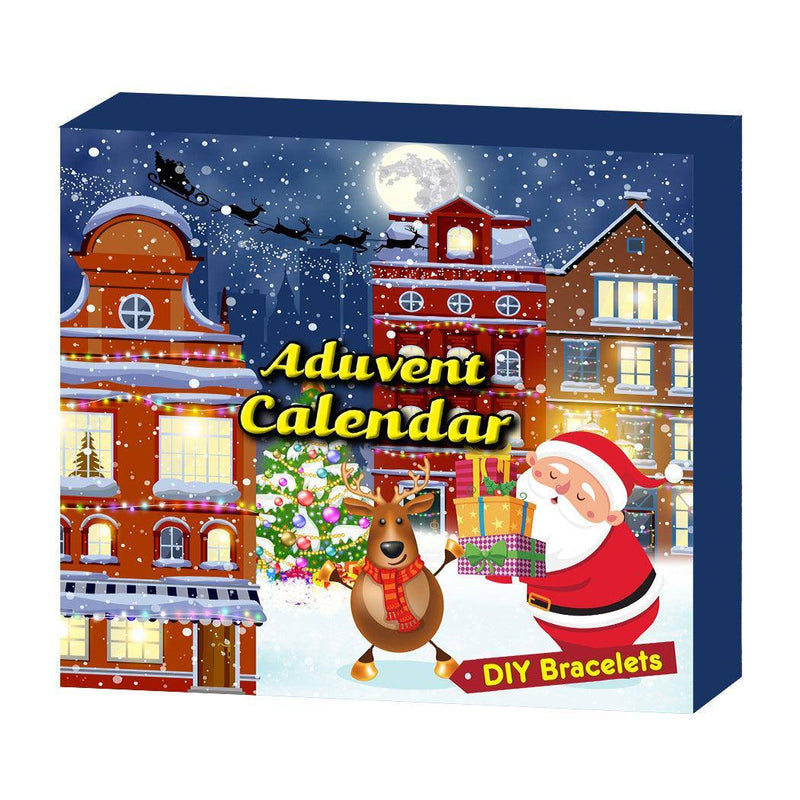 a christmas calendar with santa claus and a reindeer