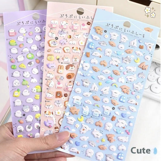 Cartoon Animal Foam Particles Bubble Dstereo Phone Case DIY Decorative Sticker - DiyCraftsProject