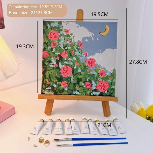 Cartoon Diy Digital Oil Painting Coloring Cute Cartoon Decoration Easel - DiyCraftsProject
