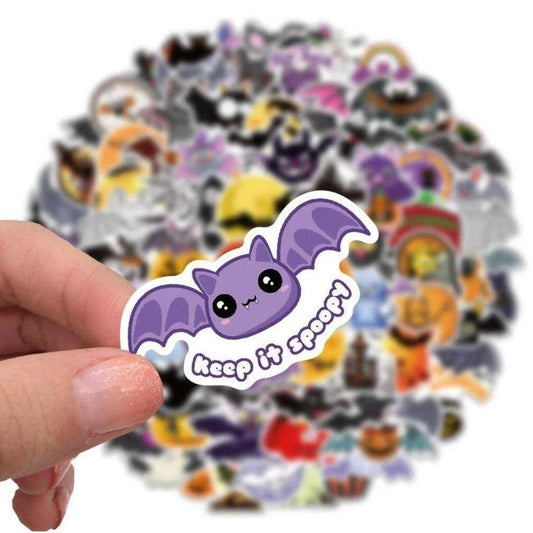 Cute Halloween Bat Sticker Pack - 100pcs Kawaii Bat Decals for Scrapbook Decor, Party Supplies, and Favors - DiyCraftsProject