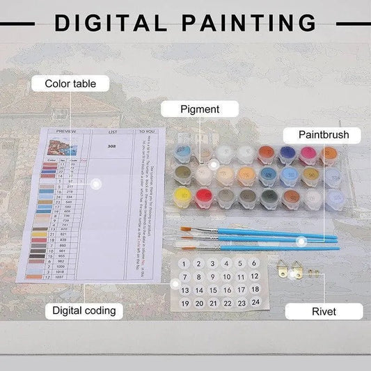 Diy Digital Oil Painting Hand - painted - DiyCraftsProject