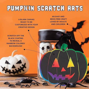 DIY Halloween Crafts Scratch Painting – 24 Pieces Fun Pumpkin - Themed Craft for Kids - DiyCraftsProject