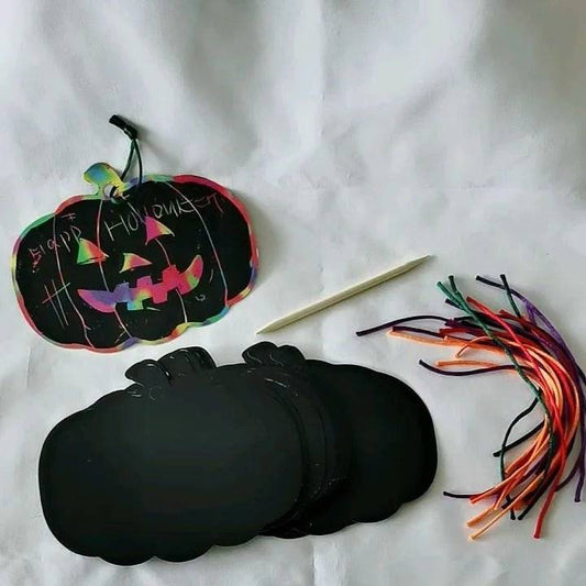 DIY Halloween Crafts Scratch Painting – 24 Pieces Fun Pumpkin - Themed Craft for Kids - DiyCraftsProject