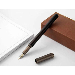 Brass Cap Ebony Body Student Writing Practice Pen - DiyCraftsProject