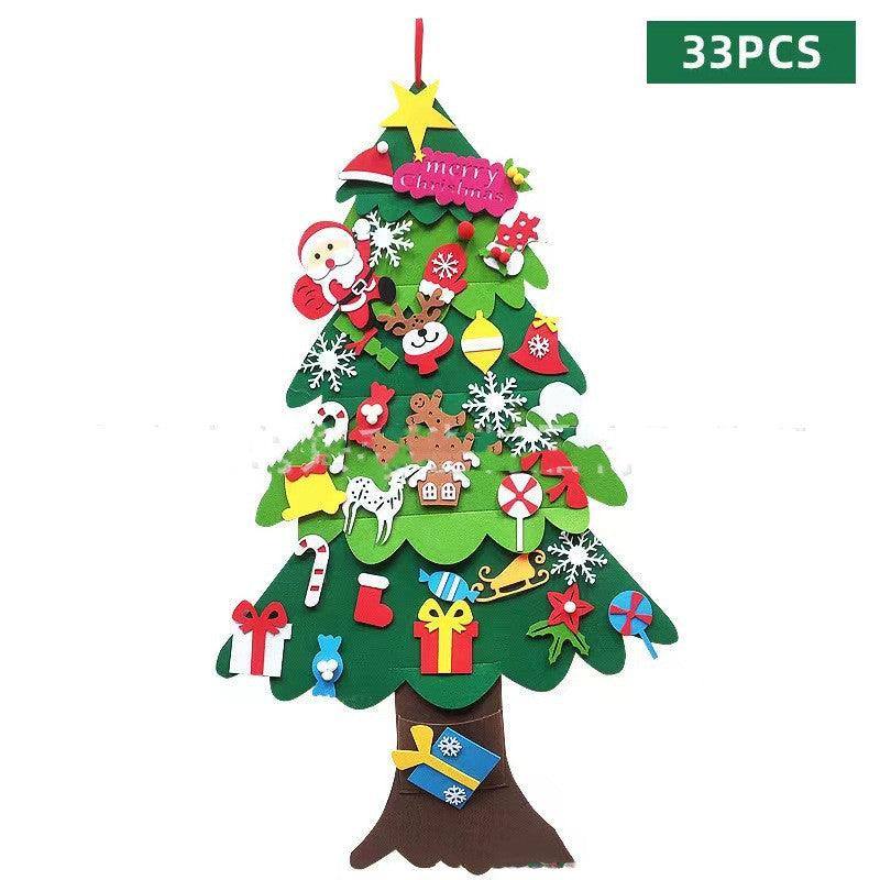a wooden christmas tree with decorations on it