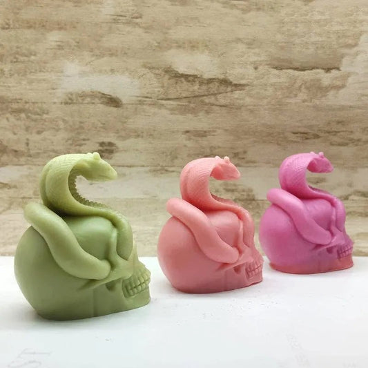 Halloween Snake Skull Aromatherapy Candle Silicone Mold - DiyCraftsProject