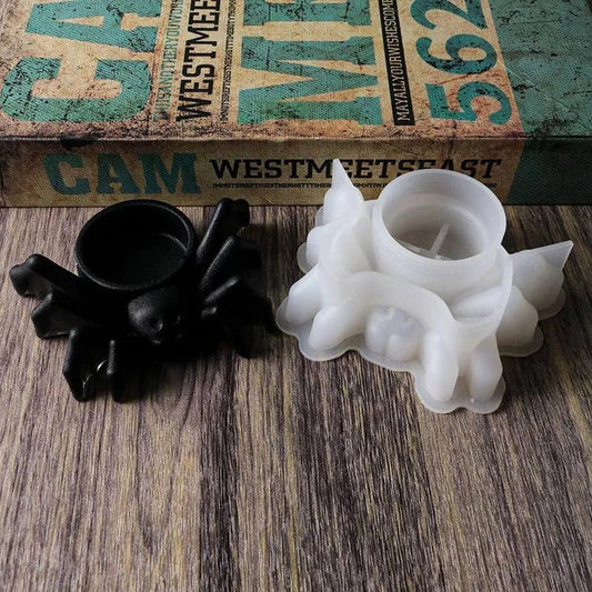 Halloween Spider Candlestick Epoxy Mold – Create Spooky Candle Holders - DiyCraftsProject