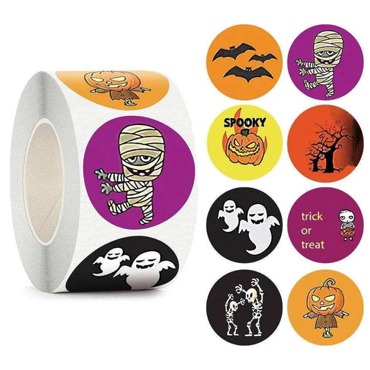Halloween Sticker Party Favors - 500 Stickers, 1.5in Diameter - DiyCraftsProject