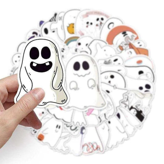 Halloween Stickers Pack - 50pcs - Ghosts, Bats, Witches, Pumpkin - DiyCraftsProject