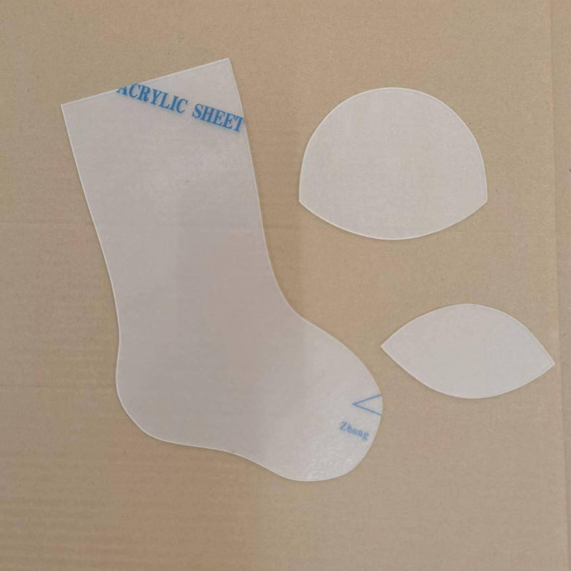 a pair of white socks with blue writing on them