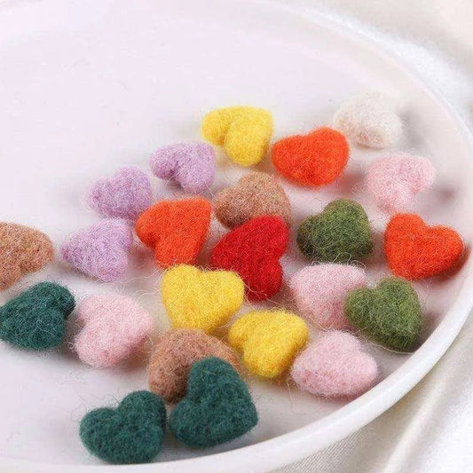 Heart Felt Heart Accessories - Set of 10 - Peach Candy Color - 13 - 15mm High - 14 - 15mm Wide - DiyCraftsProject
