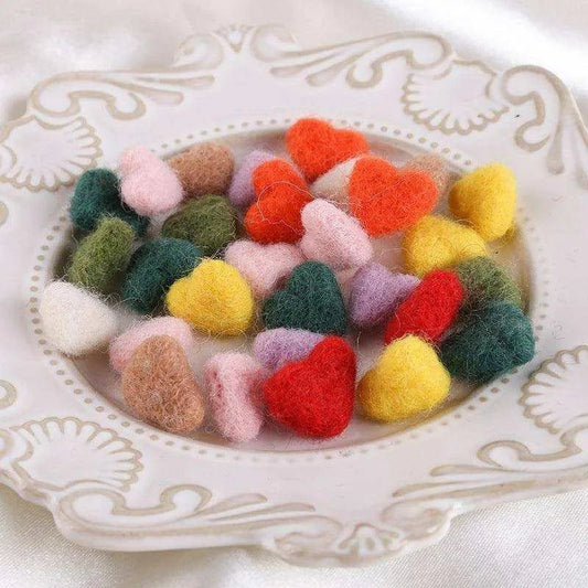 Heart Felt Heart Accessories - Set of 10 - Peach Candy Color - 13 - 15mm High - 14 - 15mm Wide - DiyCraftsProject