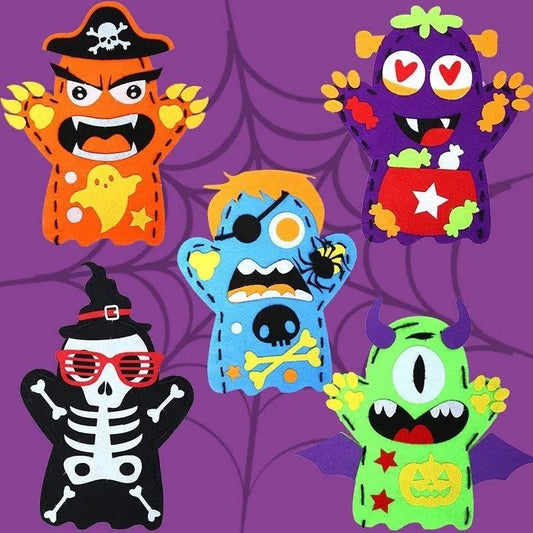 Kindergarten Halloween Crafts DIY Hand Puppets – Felt Sewing Kit for Kids - DiyCraftsProject