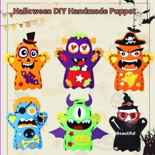 Kindergarten Halloween Crafts DIY Hand Puppets – Felt Sewing Kit for Kids - DiyCraftsProject