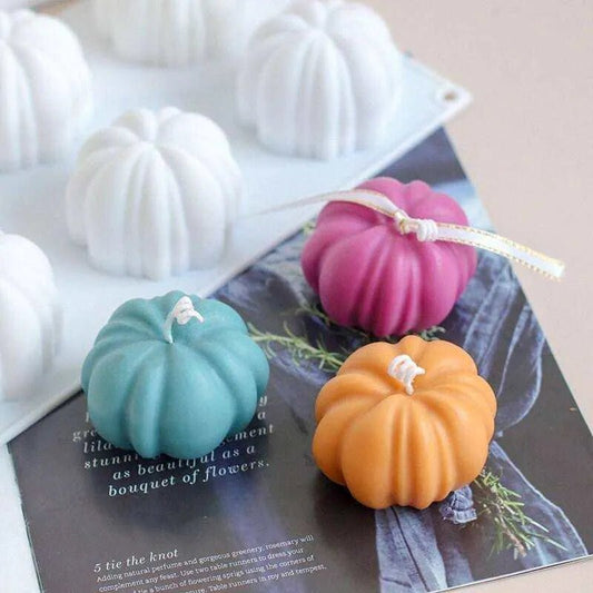 Christmas Pumpkin - Shaped Scented Candle DIY Mold - Food Grade Silicone - 9cm x 9cm x 4.5cm - 30g Weight - DiyCraftsProject