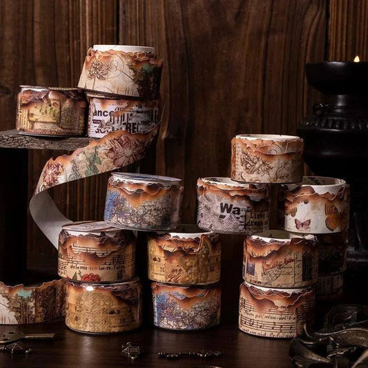 Retro Fire Damaged Scrapbook Sticker Notebook Base Stickers - DiyCraftsProject