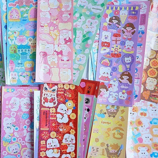 Stickers Cute Laser Journal Stickers PVC Waterproof Notebook Stickers DIY Stickers Suit - DiyCraftsProject