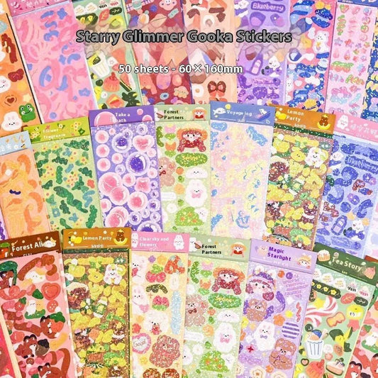 Stickers Cute Laser Journal Stickers PVC Waterproof Notebook Stickers DIY Stickers Suit - DiyCraftsProject
