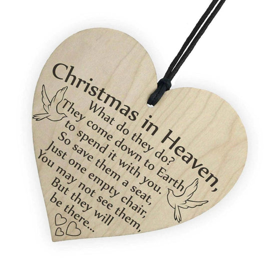 Wooden Christmas Love Message Pendant - 10x10cm, In Memoriam Ornament - DiyCraftsProject
