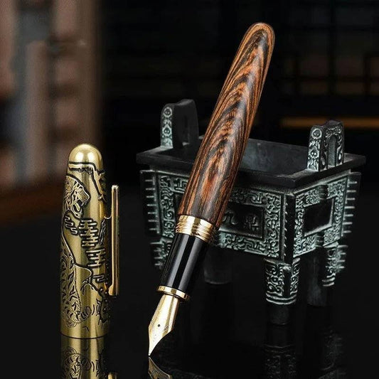 Wooden Ebony Pen – Premium Tiger Design Luxury Writing Instrument