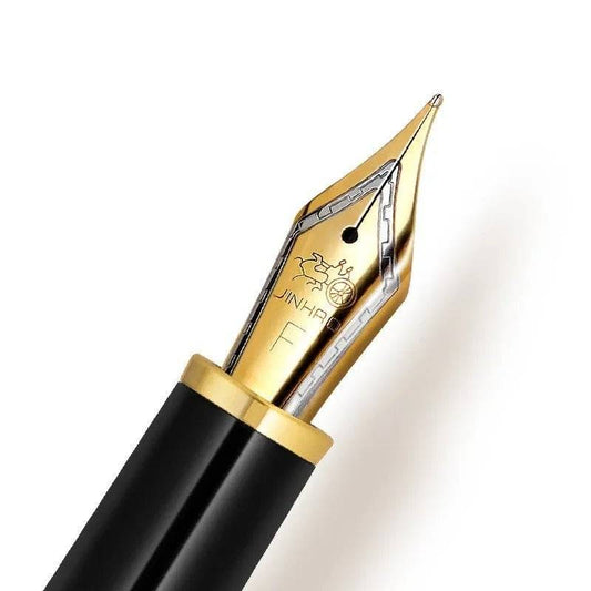 Close-up of wooden ebony pen showing unique tiger design details