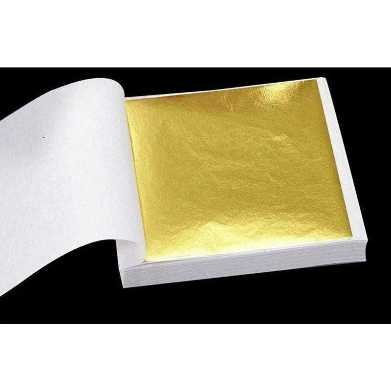 100 sheets of gold leaf k gold foil sheets 9 x 9cm gilding frames