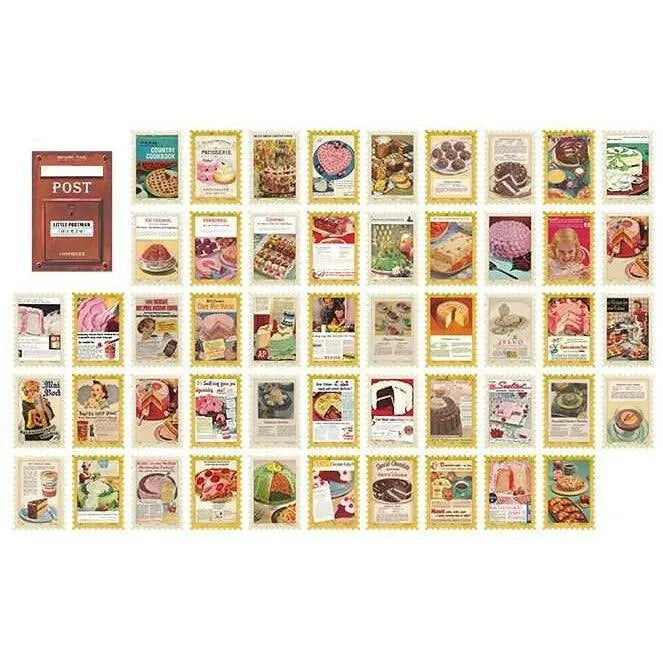 100pcs Vintage Stamps DIY Scrapbooking Retro Stationery Supplies Journal Stickers Antique Stamps Flowers Leaves Paintings Film Stamps