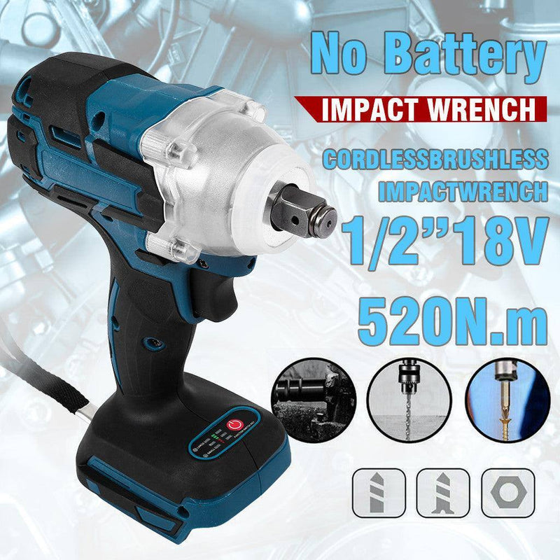 a cordless impact wrench is shown with instructions