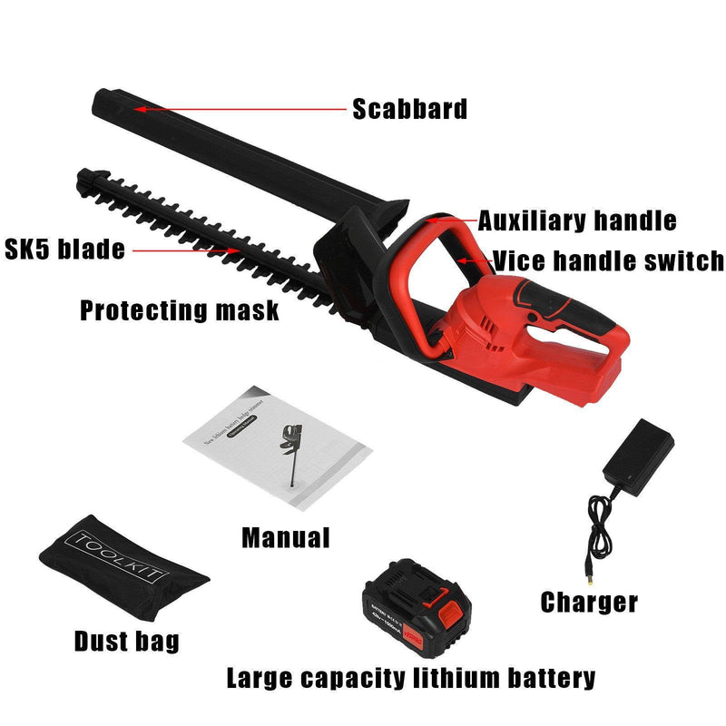 a diagram of a cordless hedge trimmer