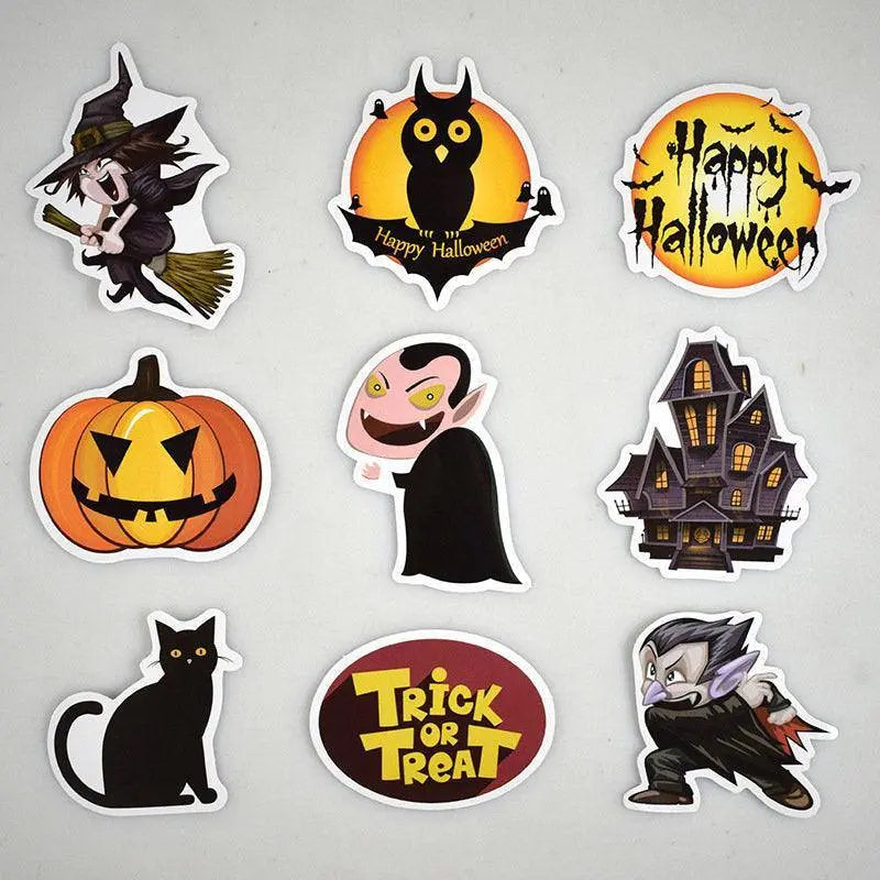 25pc Happy Halloween Stickers Pack Fall Halloween Party Spooky Pumpkin Kawaii Holiday Witch Horror Scrapbook Stationery Laptop Vinyl Sticker
