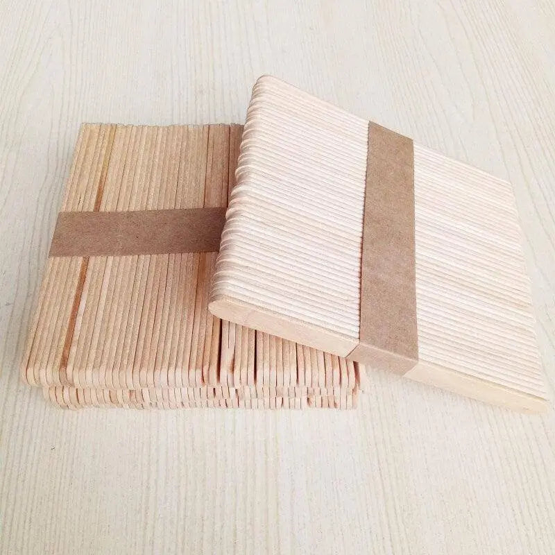 50pcs wooden popsicle sticks for ice cream making and other crafts