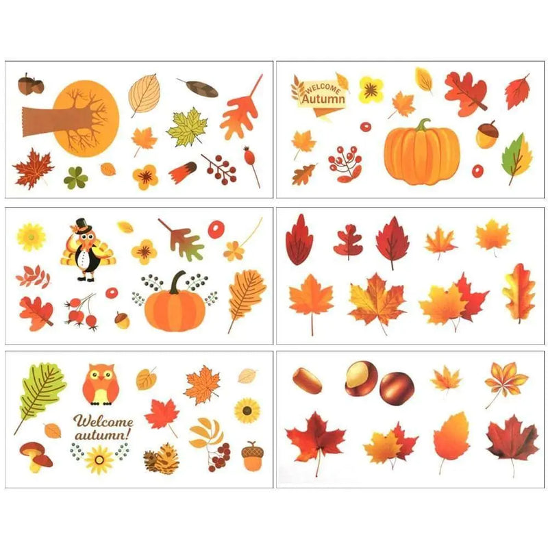 Autumn Stickers DIY Scrapbooking Fall Decals For Windows and Walls Kids Room Decor Maple Stickers Stationery Supplies