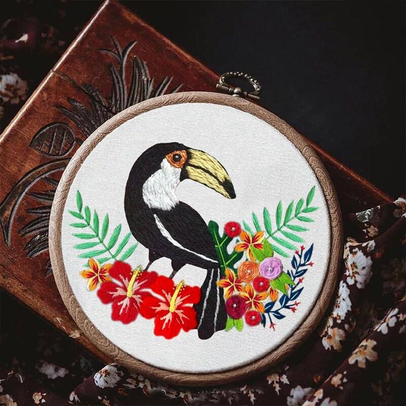 Bird Cross Stitch, Birds Embroidery, Pelican, Tucan, Parot