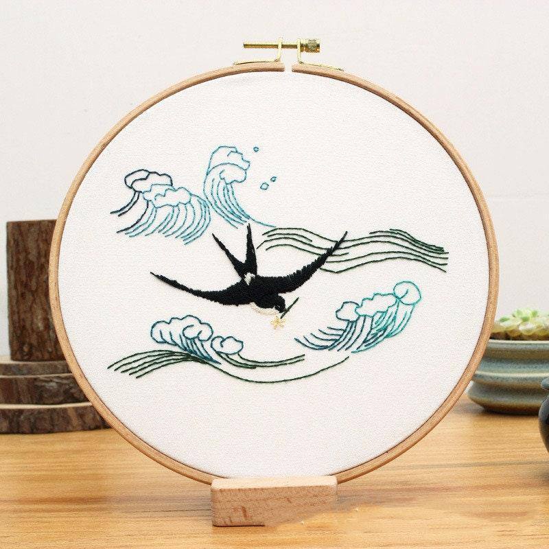 Birds Embroidery Sets Fish Needle Crafting Kits DIY Embroidery