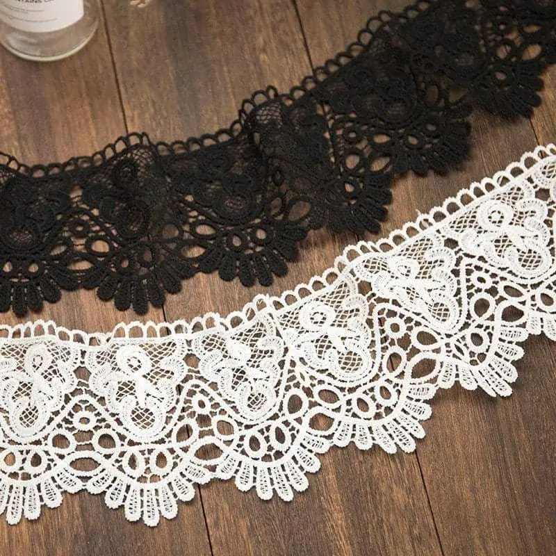Black And White Lace DIY Scrapbooking Patchwork Accessories Dressmaking Ribbons 1 Yard
