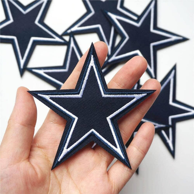 Star Patch Iron On Badge Blue Stars Patches Embroidered Badges Clothing Appliques 10pcs