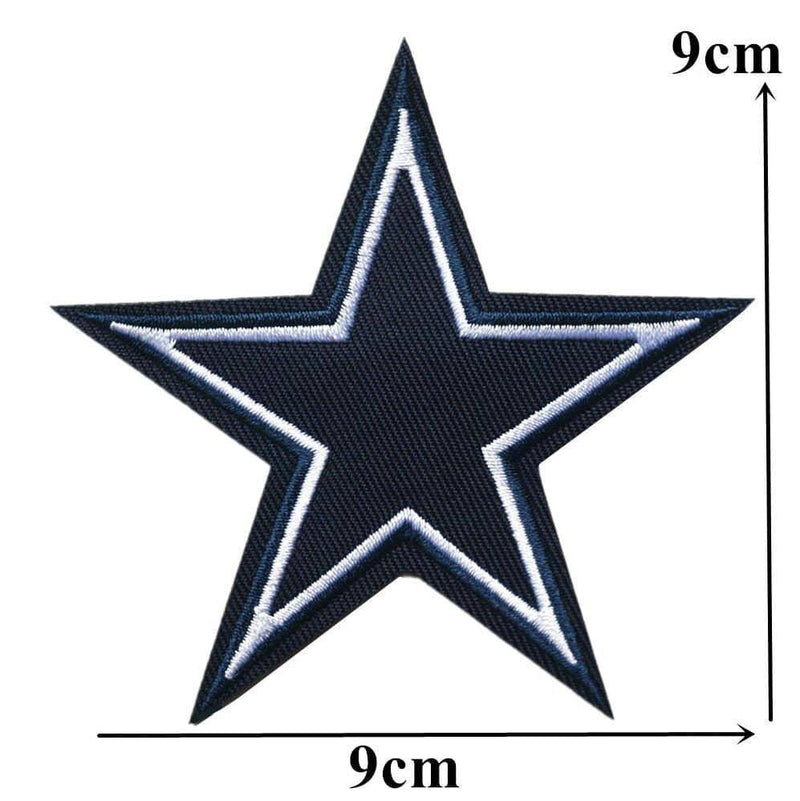 Star Patch Iron On Badge Blue Stars Patches Embroidered Badges Clothing Appliques 10pcs