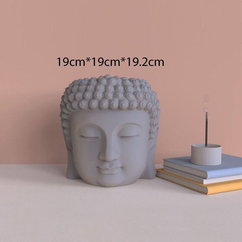 Buddha Statue Flower Pot Mold For Candle Holder Or Planter Buddha Head Mold