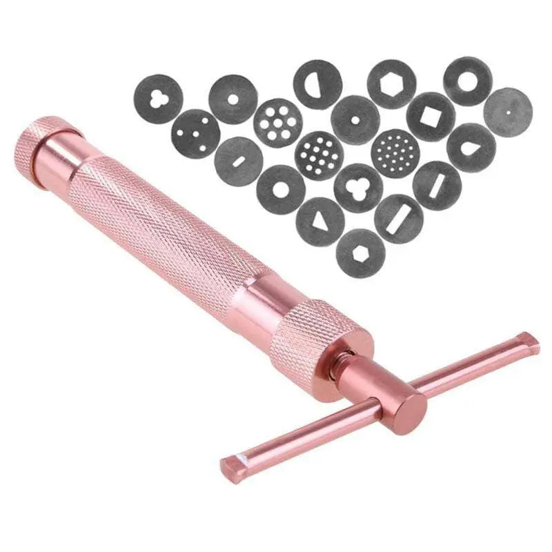 Cake fondant extruder clay gun with 20 discs for sugar crafting or clay modelling