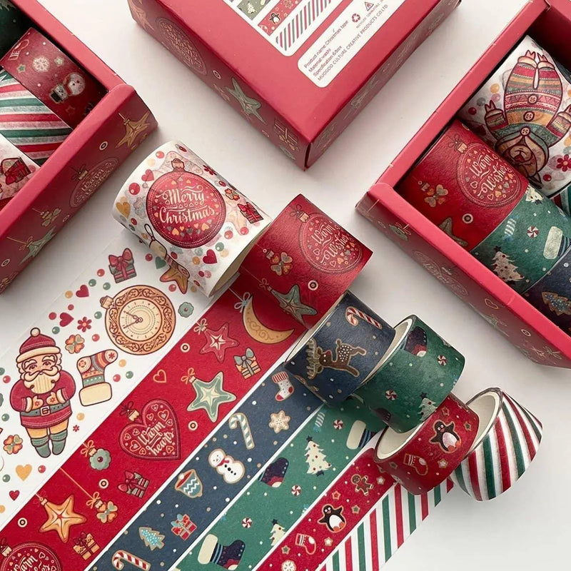 Christmas Washi Tape Cute Paper Tapes Package Stickers Gift Wrap Supplies Packaging Sticker Party Favors Decor