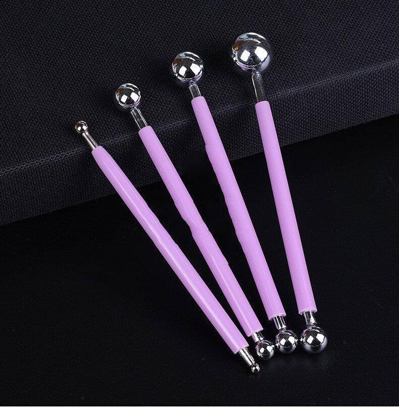 Clay Indenting Sculpting Tools Round Dotting Tool Solid Spherical Stainless Steel Head