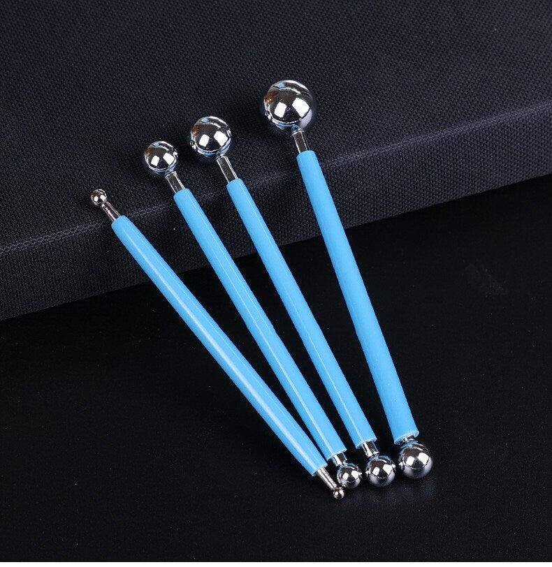 Clay Indenting Sculpting Tools Round Dotting Tool Solid Spherical Stainless Steel Head