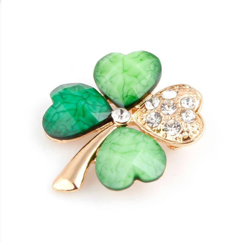 Clover Brooch 4 Leaf Lapel Pins Women Accessories St. Patrick's Day Pin