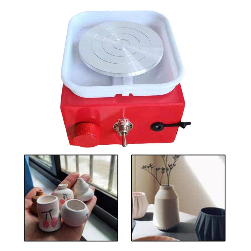 Compact Pottery Wheel with Built-In Water Basin for Easy Cleanup