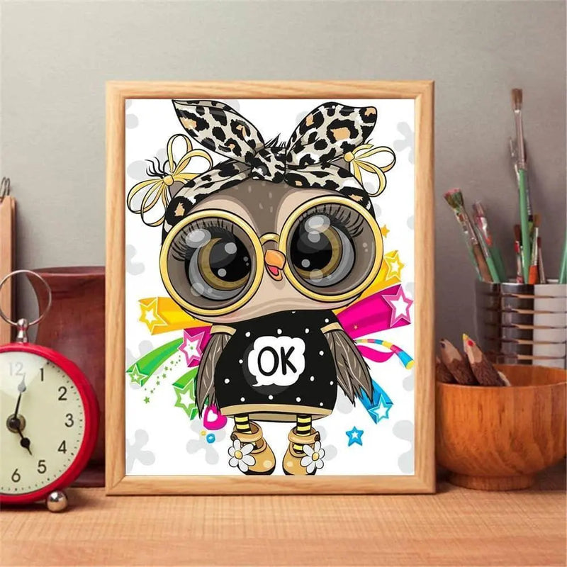 Cute Owl Diamond Painting Kit Mosaic Painting Set Crafting Sets Gifts For Hobbyists